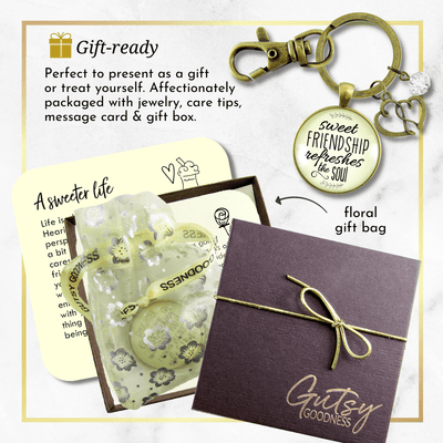 Friends Keychain Sweet Friendship Refreshes the Womens Double Heart Charm - Gutsy Goodness
