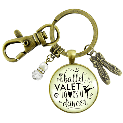 Dance Moms Keychain Ballet Valet Loves Dancer Gift Mother of Ballerina Slippers Charm - Gutsy Goodness