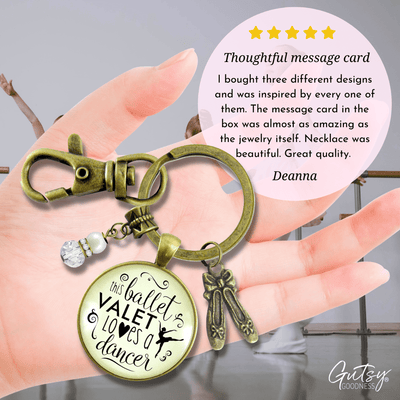 Dance Moms Keychain Ballet Valet Loves Dancer Gift Mother of Ballerina Slippers Charm - Gutsy Goodness