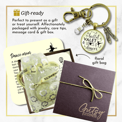 Dance Moms Keychain Ballet Valet Loves Dancer Gift Mother of Ballerina Slippers Charm - Gutsy Goodness