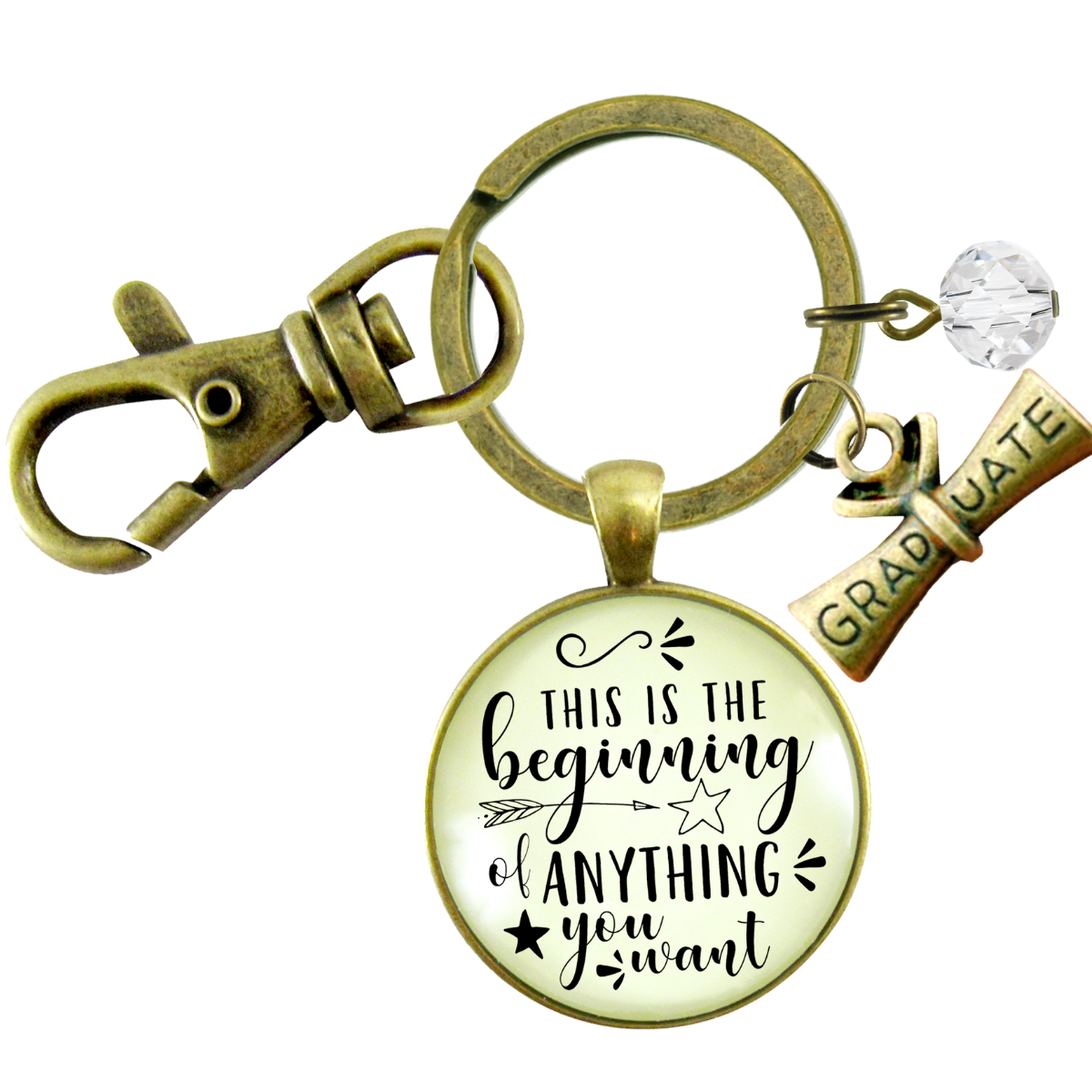 Inspirational Keychain This Is The Beginning Of Anything Life Mantra Star Jewelry Gift - Gutsy Goodness;Inspirational Keychain This Is The Beginning Of Anything Life Mantra Star Jewelry Gift - Gutsy Goodness Handmade Jewelry Gifts
