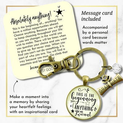 Inspirational Keychain This Is The Beginning Of Anything Life Mantra Star Jewelry Gift - Gutsy Goodness;Inspirational Keychain This Is The Beginning Of Anything Life Mantra Star Jewelry Gift - Gutsy Goodness Handmade Jewelry Gifts