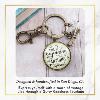 Inspirational Keychain This Is The Beginning Of Anything Life Mantra Star Jewelry Gift - Gutsy Goodness;Inspirational Keychain This Is The Beginning Of Anything Life Mantra Star Jewelry Gift - Gutsy Goodness Handmade Jewelry Gifts