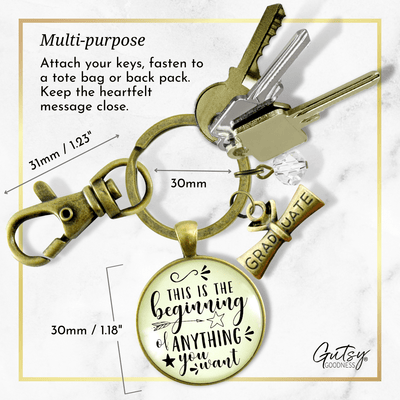 Inspirational Keychain This Is The Beginning Of Anything Life Mantra Star Jewelry Gift - Gutsy Goodness;Inspirational Keychain This Is The Beginning Of Anything Life Mantra Star Jewelry Gift - Gutsy Goodness Handmade Jewelry Gifts