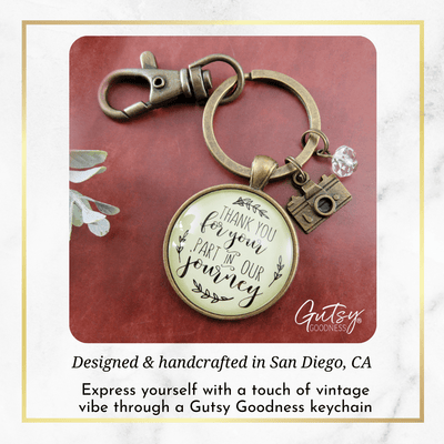 Wedding Photographer Gift Keychain Thank You For Your Part Rustic Camera Charm - Gutsy Goodness