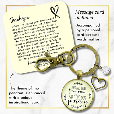 Wedding Coordinator Gift Keychain Thank You For Your Part Rustic Jewelry Planner Appreciation - Gutsy Goodness