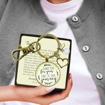 Wedding Coordinator Gift Keychain Thank You For Your Part Rustic Jewelry Planner Appreciation - Gutsy Goodness
