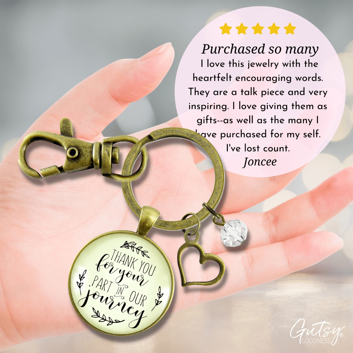 Wedding Coordinator Gift Keychain Thank You For Your Part Rustic Jewelry Planner Appreciation - Gutsy Goodness