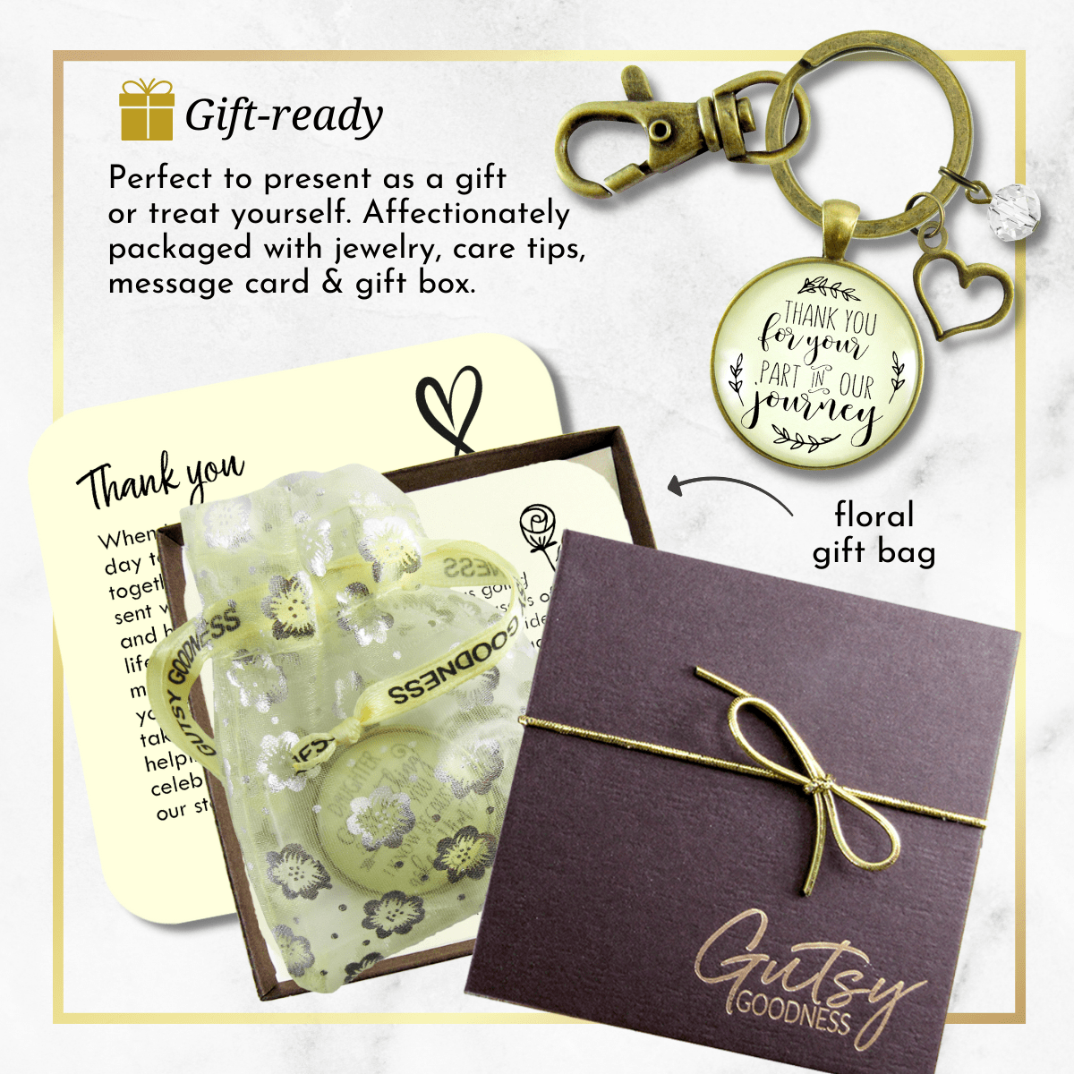 Wedding Coordinator Gift Keychain Thank You For Your Part Rustic Jewelry Planner Appreciation - Gutsy Goodness