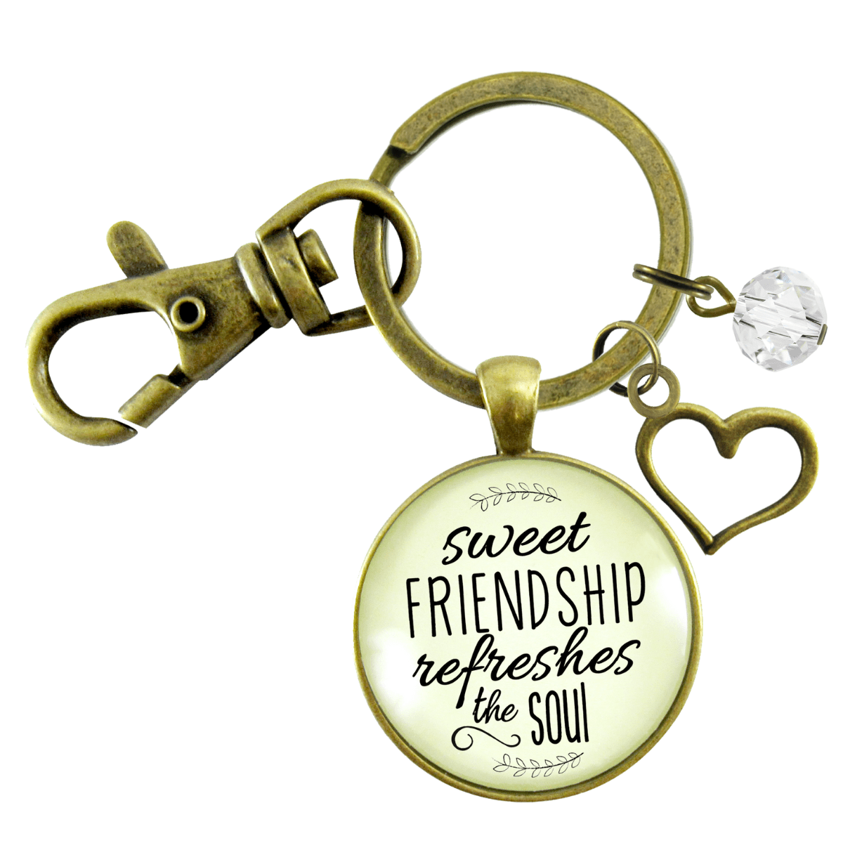 BFF Keychain Sweet Friendship Refreshes Soul Inspirational Jewelry - Gutsy Goodness