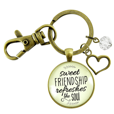 BFF Keychain Sweet Friendship Refreshes Soul Inspirational Jewelry - Gutsy Goodness