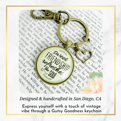 BFF Keychain Sweet Friendship Refreshes Soul Inspirational Jewelry - Gutsy Goodness
