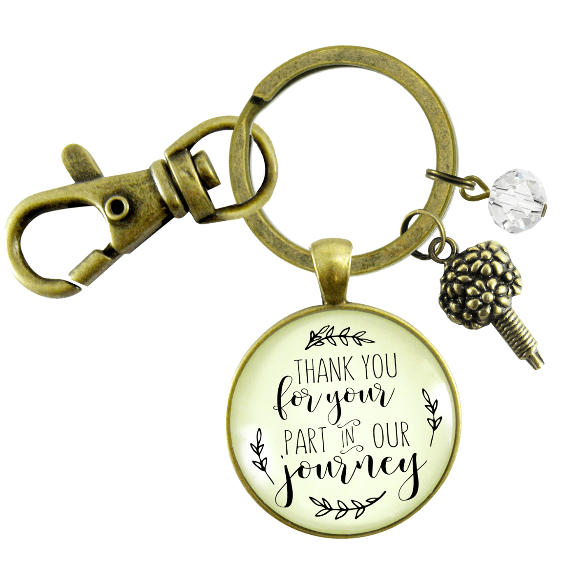 Wedding Floral Designer Gift Keychain Thank You For Your Part Rustic Flower Bouquet Appreciation - Gutsy Goodness