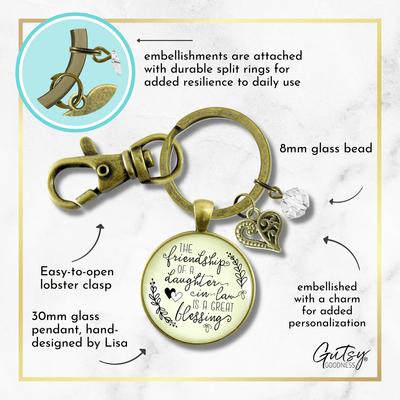 Daughter In Law Keychain Friendship Is A Great Blessing Gift From Mom Special Wedding Jewelry Heart - Gutsy Goodness Handmade Jewelry;Daughter In Law Keychain Friendship Is A Great Blessing Gift From Mom Special Wedding Jewelry Heart - Gutsy Goodness Handmade Jewelry Gifts