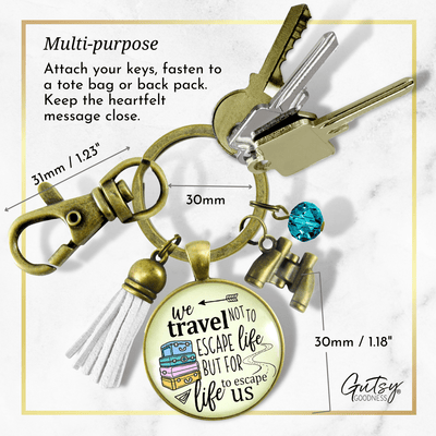 Travel Lover Tassel Keychain Wanderlust Explorer Pendant Adventure Seeker Gift Binoculars Charm  Keychain - Women - Gutsy Goodness Handmade Jewelry