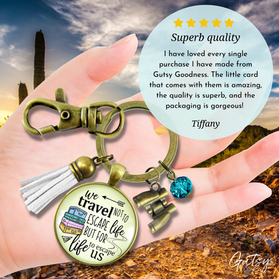 Travel Lover Tassel Keychain Wanderlust Explorer Pendant Adventure Seeker Gift Binoculars Charm  Keychain - Women - Gutsy Goodness Handmade Jewelry
