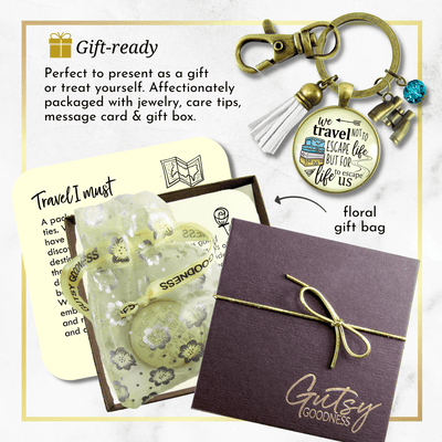 Travel Lover Tassel Keychain Wanderlust Explorer Pendant Adventure Seeker Gift Binoculars Charm  Keychain - Women - Gutsy Goodness Handmade Jewelry