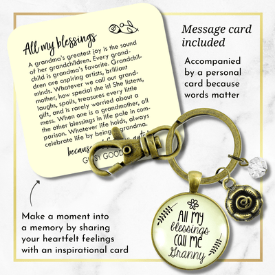 Granny Keychain All My Blessings Grandma Rose Charm Gift Jewelry - Gutsy Goodness Handmade Jewelry;Granny Keychain All My Blessings Grandma Rose Charm Gift Jewelry - Gutsy Goodness Handmade Jewelry Gifts