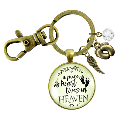 Miscarriage Baby Loss Keychain Piece of Heart Heaven Memory Baby Feet Jewelry  Keychain - Women - Gutsy Goodness Handmade Jewelry