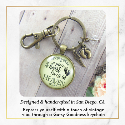 Miscarriage Baby Loss Keychain Piece of Heart Heaven Memory Baby Feet Jewelry  Keychain - Women - Gutsy Goodness Handmade Jewelry