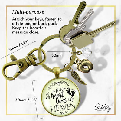 Miscarriage Baby Loss Keychain Piece of Heart Heaven Memory Baby Feet Jewelry  Keychain - Women - Gutsy Goodness Handmade Jewelry