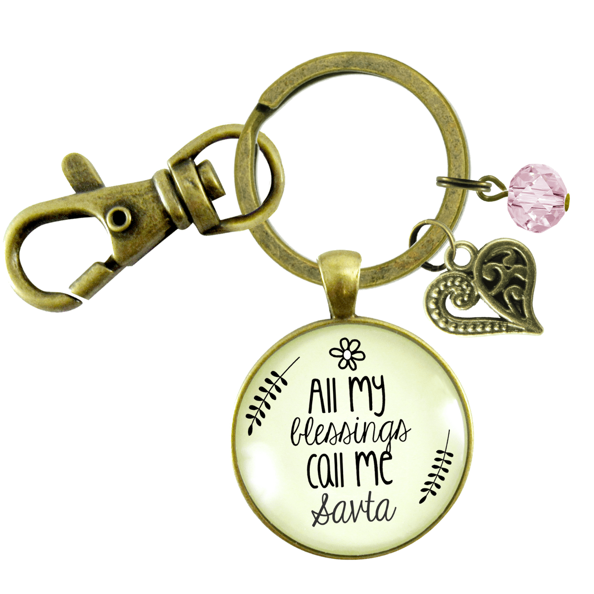 Savta Keychain All My Blessings Jewish Hebrew Grandma Gift Heart Jewelry - Gutsy Goodness Handmade Jewelry;Savta Keychain All My Blessings Jewish Hebrew Grandma Gift Heart Jewelry - Gutsy Goodness Handmade Jewelry Gifts