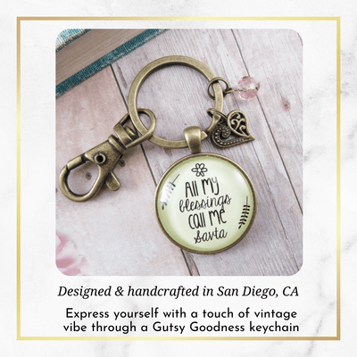 Savta Keychain All My Blessings Jewish Hebrew Grandma Gift Heart Jewelry - Gutsy Goodness Handmade Jewelry;Savta Keychain All My Blessings Jewish Hebrew Grandma Gift Heart Jewelry - Gutsy Goodness Handmade Jewelry Gifts