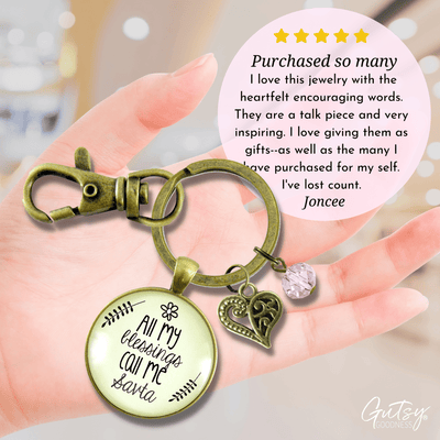 Savta Keychain All My Blessings Jewish Hebrew Grandma Gift Heart Jewelry - Gutsy Goodness Handmade Jewelry;Savta Keychain All My Blessings Jewish Hebrew Grandma Gift Heart Jewelry - Gutsy Goodness Handmade Jewelry Gifts