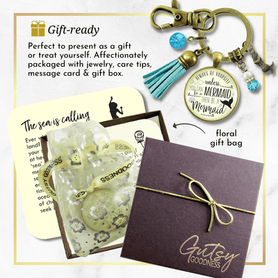 Mermaid Keychain Always Be Yourself Unless Ocean Tropical Jewelry Beach Charms Tassel - Gutsy Goodness