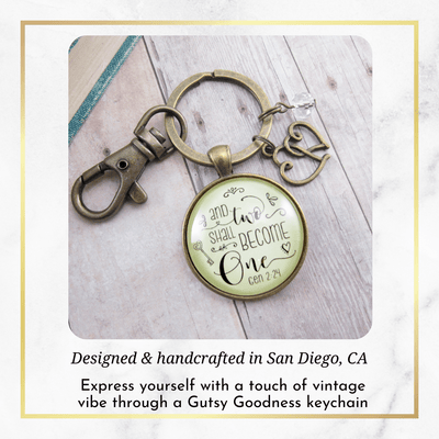 Christian Couples Jewelry Two Shall Become One Keychain Gift Romantic Charm - Gutsy Goodness Handmade Jewelry;Christian Couples Jewelry Two Shall Become One Keychain Gift Romantic Charm - Gutsy Goodness Handmade Jewelry Gifts