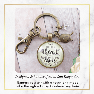 Already in My Heart Mothers Keychain Expecting Baby Adoption Jewelry - Gutsy Goodness