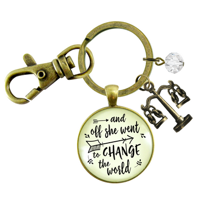 Law School Graduation Keychain Change The World Lawyer Graduate Justice Scales Jewelry - Gutsy Goodness Handmade Jewelry;Law School Graduation Keychain Change The World Lawyer Graduate Justice Scales Jewelry - Gutsy Goodness Handmade Jewelry Gifts