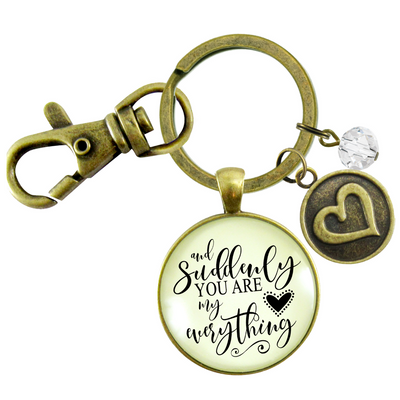 First Mother's Day Keychain And Suddenly You Are My Everything Rustic Mom Jewelry Heart - Gutsy Goodness Handmade Jewelry;First Mother's Day Keychain And Suddenly You Are My Everything Rustic Mom Jewelry Heart - Gutsy Goodness Handmade Jewelry Gifts