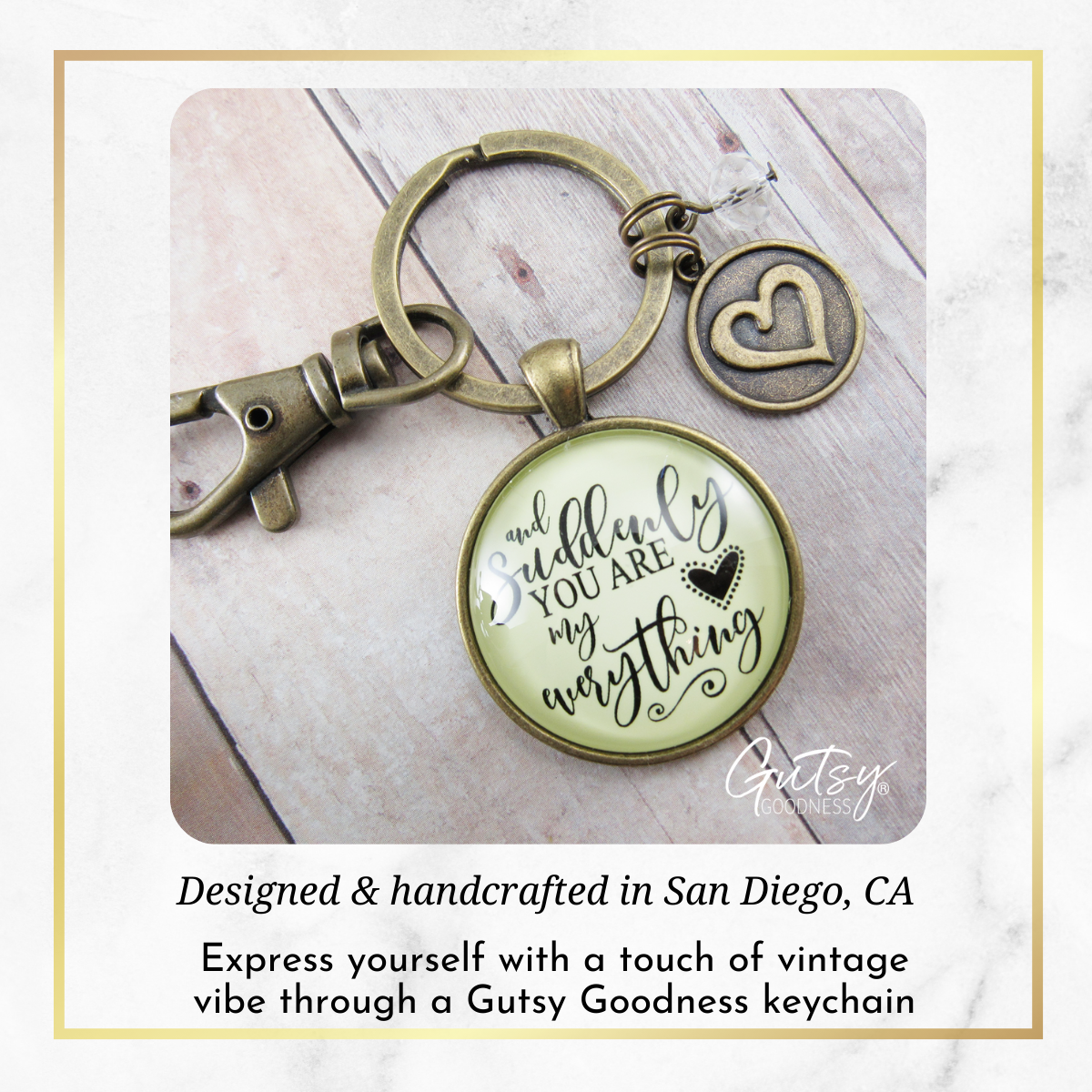 First Mother's Day Keychain And Suddenly You Are My Everything Rustic Mom Jewelry Heart - Gutsy Goodness Handmade Jewelry;First Mother's Day Keychain And Suddenly You Are My Everything Rustic Mom Jewelry Heart - Gutsy Goodness Handmade Jewelry Gifts