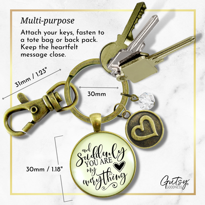 First Mother's Day Keychain And Suddenly You Are My Everything Rustic Mom Jewelry Heart - Gutsy Goodness Handmade Jewelry;First Mother's Day Keychain And Suddenly You Are My Everything Rustic Mom Jewelry Heart - Gutsy Goodness Handmade Jewelry Gifts