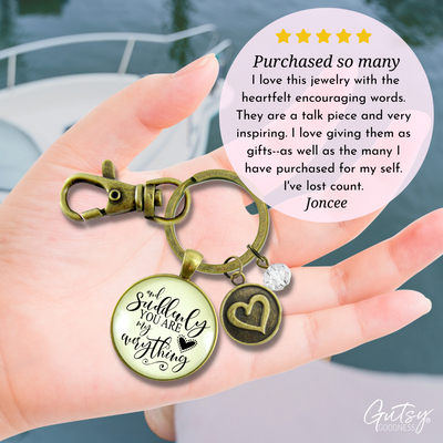 First Mother's Day Keychain And Suddenly You Are My Everything Rustic Mom Jewelry Heart - Gutsy Goodness Handmade Jewelry;First Mother's Day Keychain And Suddenly You Are My Everything Rustic Mom Jewelry Heart - Gutsy Goodness Handmade Jewelry Gifts