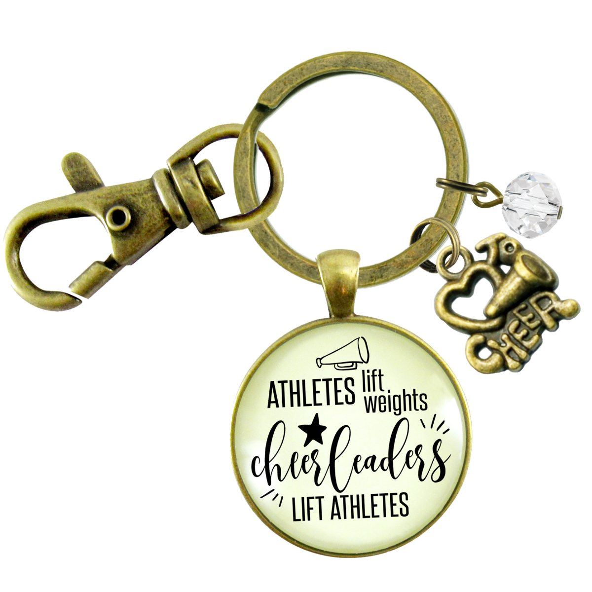Cheer Keychain Athletes Lift Weights Funny Cheerleader Jewelry Megaphone Charm  Keychain - Women - Gutsy Goodness Handmade Jewelry