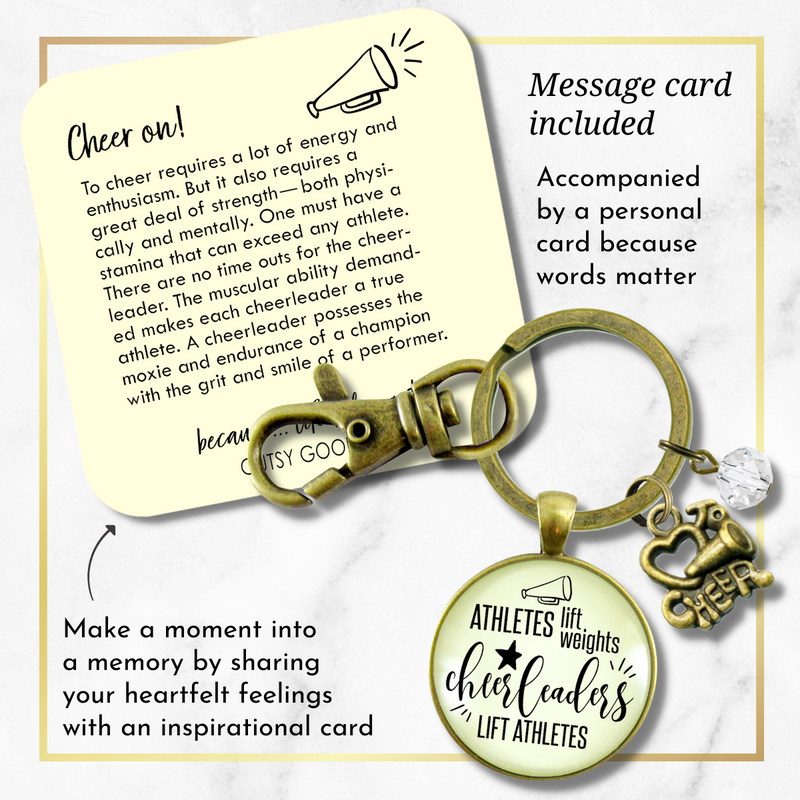 Cheer Keychain Athletes Lift Weights Funny Cheerleader Jewelry Megaphone Charm  Keychain - Women - Gutsy Goodness Handmade Jewelry