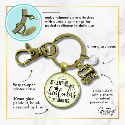 Cheer Keychain Athletes Lift Weights Funny Cheerleader Jewelry Megaphone Charm  Keychain - Women - Gutsy Goodness Handmade Jewelry