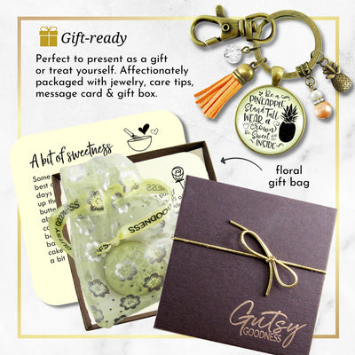 Pineapple Keychain Stand Tall Quote Women's Tropical Fun Jewelry Gift Tassel  Keychain - Women - Gutsy Goodness Handmade Jewelry