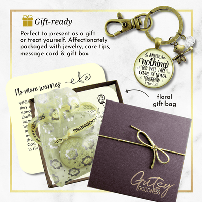 Be Anxious for Nothing Keychain Believer Reminder Message Jewelry Brid Charm - Gutsy Goodness Handmade Jewelry;Be Anxious For Nothing Keychain Believer Reminder Message Jewelry Brid Charm - Gutsy Goodness Handmade Jewelry Gifts