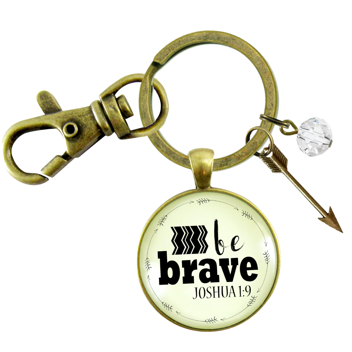 Be Brave Keychain Faith Bible Strength Quote Jewelry Arrow Charm - Gutsy Goodness Handmade Jewelry;Be Brave Keychain Faith Bible Strength Quote Jewelry Arrow Charm - Gutsy Goodness Handmade Jewelry Gifts