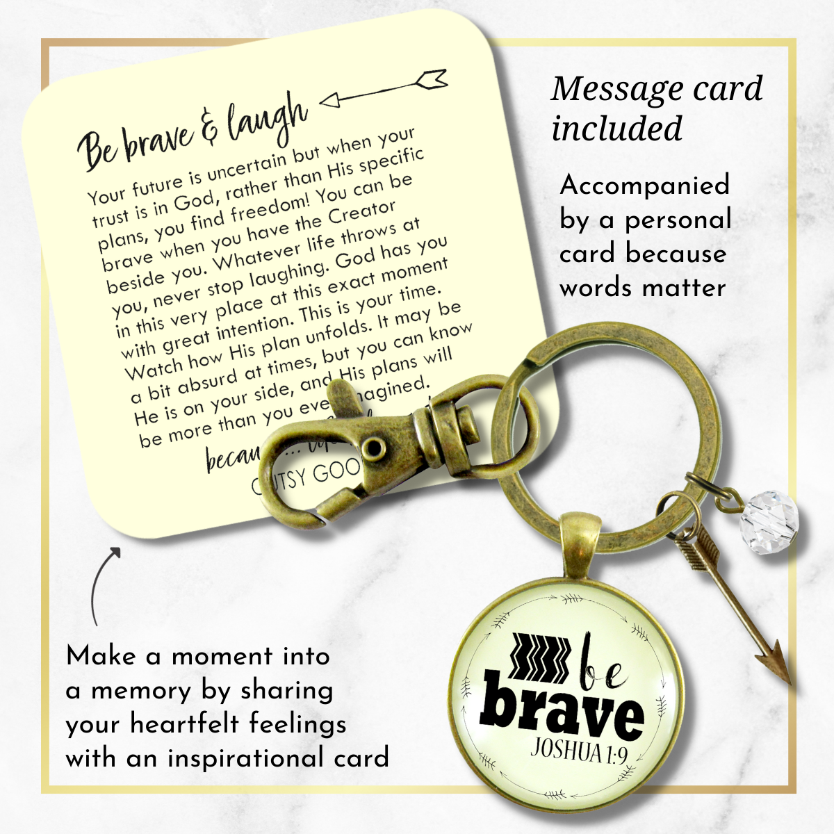Be Brave Keychain Faith Bible Strength Quote Jewelry Arrow Charm - Gutsy Goodness Handmade Jewelry;Be Brave Keychain Faith Bible Strength Quote Jewelry Arrow Charm - Gutsy Goodness Handmade Jewelry Gifts