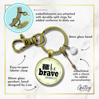 Be Brave Keychain Faith Bible Strength Quote Jewelry Arrow Charm - Gutsy Goodness Handmade Jewelry;Be Brave Keychain Faith Bible Strength Quote Jewelry Arrow Charm - Gutsy Goodness Handmade Jewelry Gifts