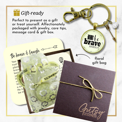Be Brave Keychain Faith Bible Strength Quote Jewelry Arrow Charm - Gutsy Goodness Handmade Jewelry;Be Brave Keychain Faith Bible Strength Quote Jewelry Arrow Charm - Gutsy Goodness Handmade Jewelry Gifts