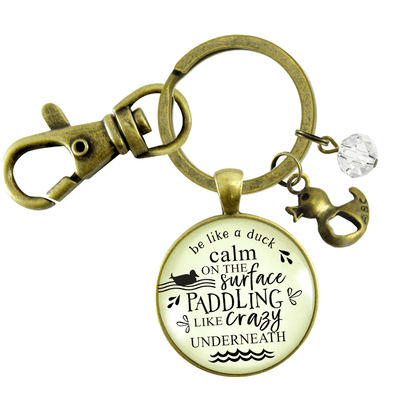 Inspirational Keychain Be Like A Duck Calm Paddling Funny Hustle Mantra Quote Jewelry Gift - Gutsy Goodness Handmade Jewelry;Inspirational Keychain Be Like A Duck Calm Paddling Funny Hustle Mantra Quote Jewelry Gift - Gutsy Goodness Handmade Jewelry Gifts