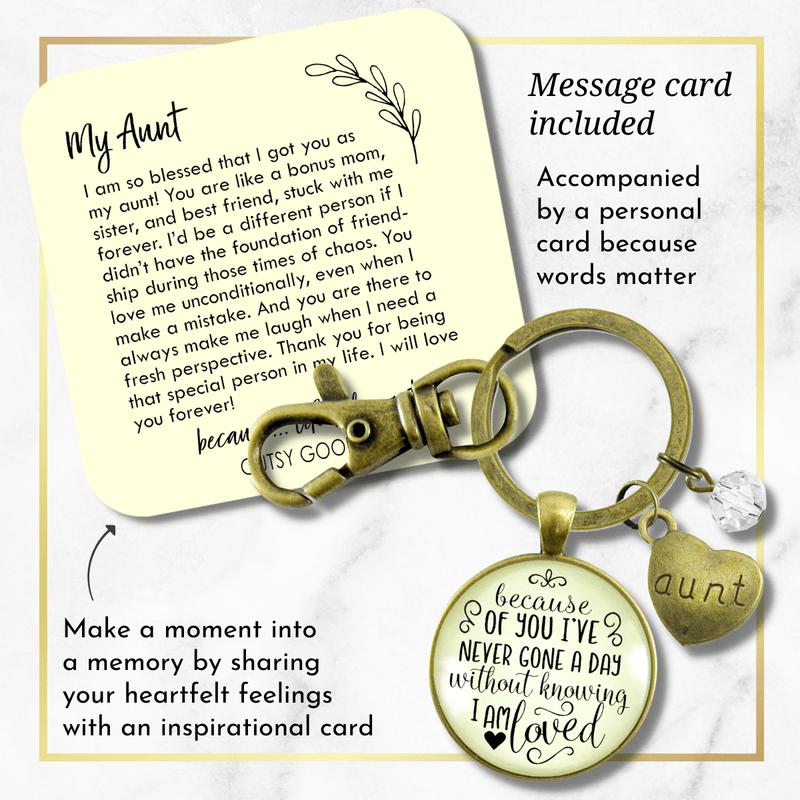 Aunt Keychain Because Of Your Love Sentimental Gift Family Jewelry - Gutsy Goodness Handmade Jewelry;Aunt Keychain Because Of Your Love Sentimental Gift Family Jewelry - Gutsy Goodness Handmade Jewelry Gifts