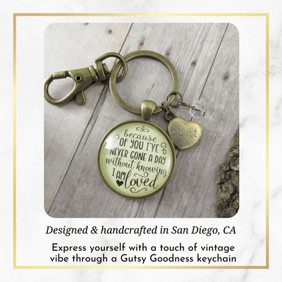 Aunt Keychain Because Of Your Love Sentimental Gift Family Jewelry - Gutsy Goodness Handmade Jewelry;Aunt Keychain Because Of Your Love Sentimental Gift Family Jewelry - Gutsy Goodness Handmade Jewelry Gifts