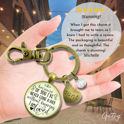 Aunt Keychain Because Of Your Love Sentimental Gift Family Jewelry - Gutsy Goodness Handmade Jewelry;Aunt Keychain Because Of Your Love Sentimental Gift Family Jewelry - Gutsy Goodness Handmade Jewelry Gifts