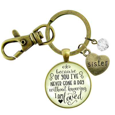 Sister Keychain Because of Your Love Gift Family Womens Jewelry - Gutsy Goodness Handmade Jewelry;Sister Keychain Because Of Your Love Gift Family Womens Jewelry - Gutsy Goodness Handmade Jewelry Gifts